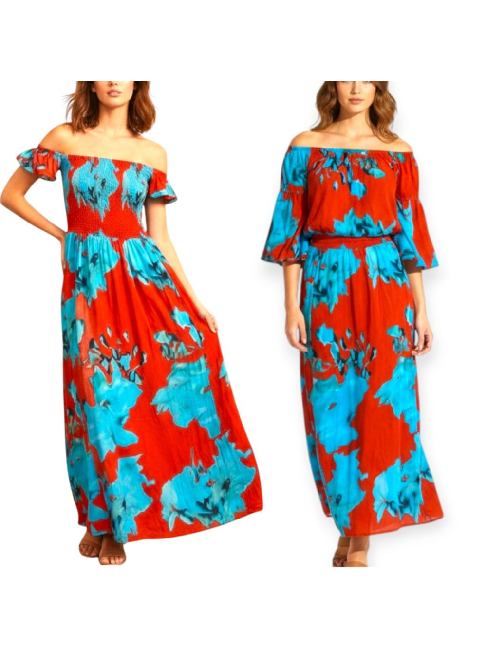 On the Road Tropical Floral Maxi Dress Set Medium